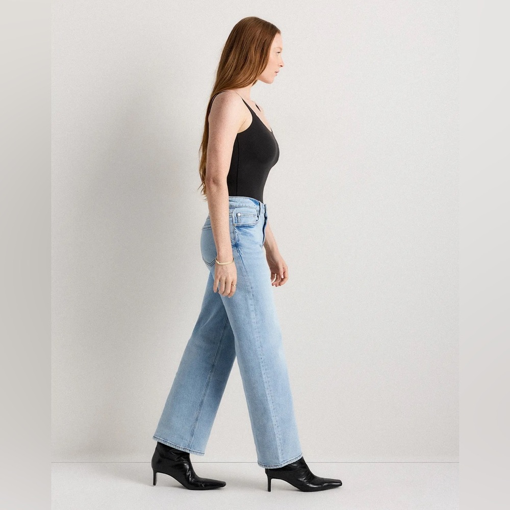 Quince Light Blue Straight-Leg Women's Jeans - Picture 4 of 13
